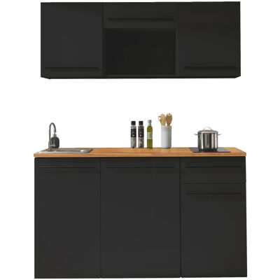 Yourkitchen Single-Küche 160 ohne E-Geräte JAZZ, schwarz,... - schwarz Yourkitchen Single-Küche 160 ohne E-Geräte JAZZ, schwarz,... - schwarz