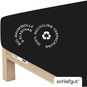 schlafgut Spannbettlaken S 799 Pure, schwarz, Baumwolle - schwarz schlafgut Spannbettlaken S 799 Pure, schwarz, Baumwolle - schwarz