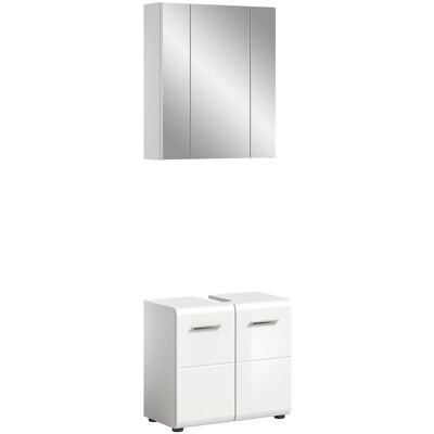 MID.YOU Badkombination ICE, Holznachbildung - Weiß MID.YOU Badkombination ICE, Holznachbildung - Weiß