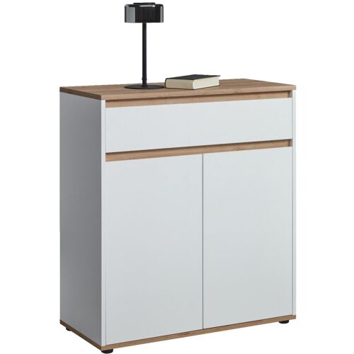 Carryhome Kommode MALEA, weiß/eiche, Melamin - weiß/eiche