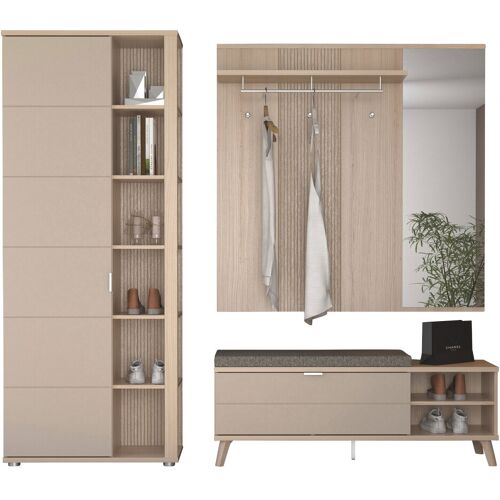 Voleo Garderoben-Set 3-tlg. BASEL, Holznachbildung
