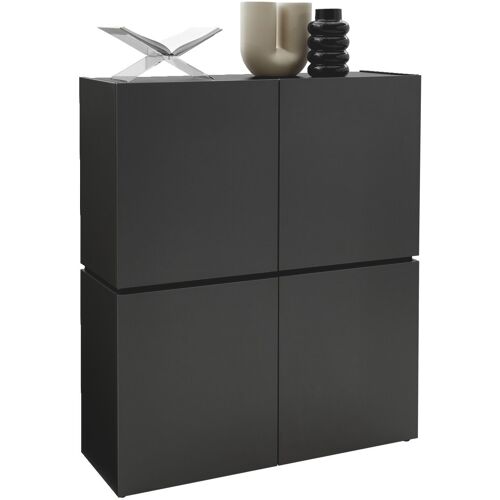 Voleo Highboard UNIQUE, Graphit, Holznachbildung - Graphit