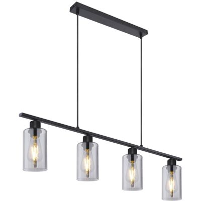 GLOBO Schwarzes Metall Pendelleuchte - 4xE27 - Modernes Deckenlicht GLOBO Schwarzes Metall Pendelleuchte - 4xE27 - Modernes Deckenlicht
