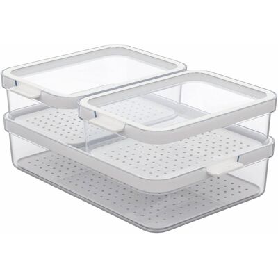Rotho Cauma Kühlschrankorganizer-Set - Transparent Kunststoff Rotho Cauma Kühlschrankorganizer-Set - Transparent Kunststoff