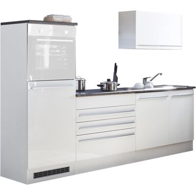 Yourkitchen Küchenblock 260 JAZZ ohne E-Geräte, Holznachbildung - Weiß Yourkitchen Küchenblock 260 JAZZ ohne E-Geräte, Holznachbildung - Weiß