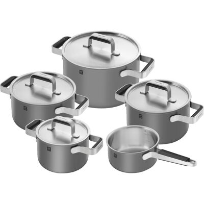 ZWILLING Topfset 5-tlg. PURE, grau, Edelstahl - grau ZWILLING Topfset 5-tlg. PURE, grau, Edelstahl - grau