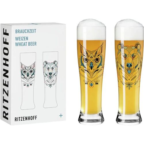 Ritzenhoff 2er-Set Weizengläser BRAUCHZEIT, Glas - Mehrfarbig