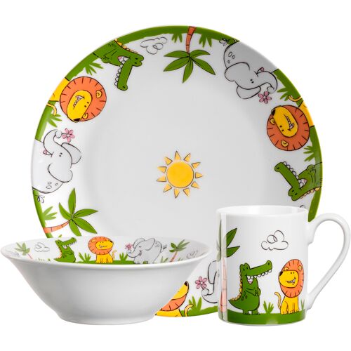 Leonardo Kindergeschirr 3-tlg. BAMBINI, multicolour, Porzellan - multicolour