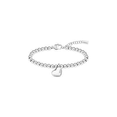 Boss Damen Kugelarmband mit Herzanhänger aus Edelstahl Boss Damen Kugelarmband mit Herzanhänger aus Edelstahl