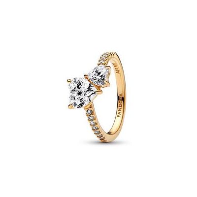 PANDORA Damenring Doppeltes Herz aus Metalllegierung, gold PANDORA Damenring Doppeltes Herz aus Metalllegierung, gold