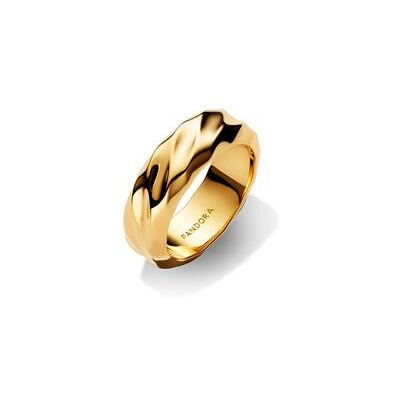 Pandora Breiter Ring für Damen Wellen, IP Gold, Essence Pandora Breiter Ring für Damen Wellen, IP Gold, Essence