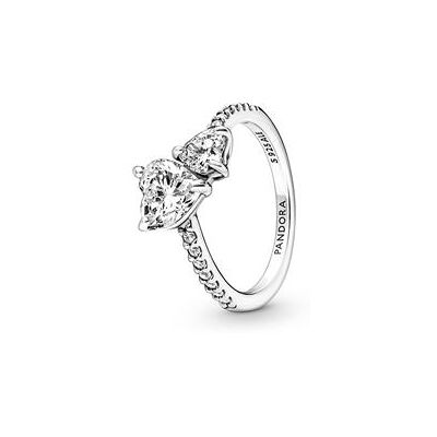 PANDORA Damenring Doppeltes Herz aus 925er Silber mit Zirkonia PANDORA Damenring Doppeltes Herz aus 925er Silber mit Zirkonia