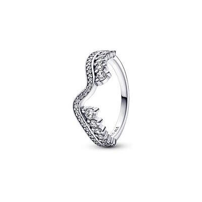Pandora Wellen Ring für Damen aus Sterlingsilber mit Zirkonia Pandora Wellen Ring für Damen aus Sterlingsilber mit Zirkonia