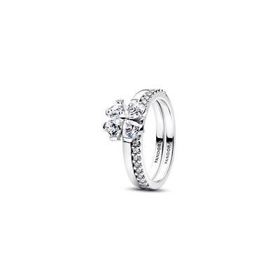 Pandora Sterlingsilber Damenringe Kleeblatt, Zirkonia, Timeless Pandora Sterlingsilber Damenringe Kleeblatt, Zirkonia, Timeless