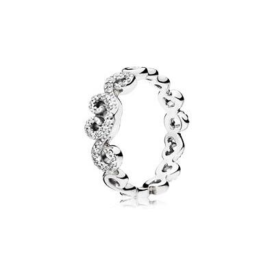 Pandora Ring Heart Swirls 925er Silber Zirkonia Pandora Ring Heart Swirls 925er Silber Zirkonia