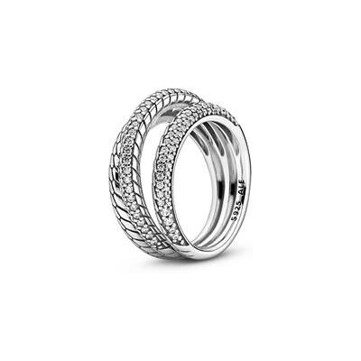 PANDORA Damenring Schlangengliedermuster aus 925er Silber PANDORA Damenring Schlangengliedermuster aus 925er Silber