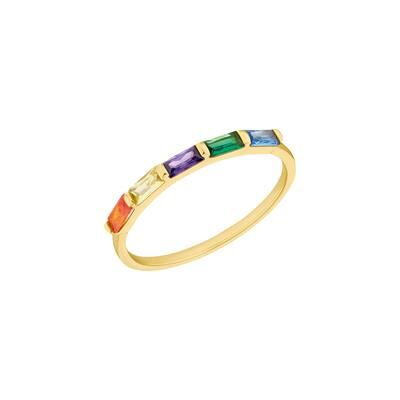 s.Oliver Damen Ring aus 925er Silber, IP Gold, bunte Zirkonia s.Oliver Damen Ring aus 925er Silber, IP Gold, bunte Zirkonia