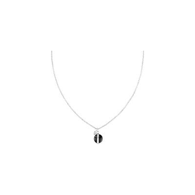 Tommy Hilfiger Erbskette aus Edelstahl mit Onyx Anhänger für Damen Tommy Hilfiger Erbskette aus Edelstahl mit Onyx Anhänger für Damen