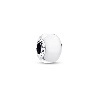 PANDORA Mini-Charm aus weißem Murano-Glas und Sterlingsilber PANDORA Mini-Charm aus weißem Murano-Glas und Sterlingsilber