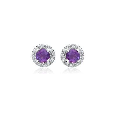 Unique 585er Ohrringe Amethysten 8 Diamanten Unique 585er Ohrringe Amethysten 8 Diamanten