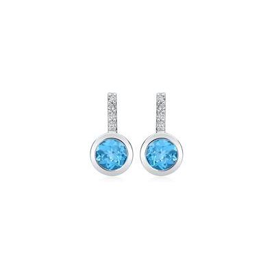 Unique 585er Ohrringe 2 Topase 8 Diamanten Unique 585er Ohrringe 2 Topase 8 Diamanten