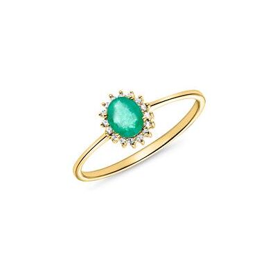 Unique Smaragdring Diamanten 0,353 ct gesamt Gelbgold Unique Smaragdring Diamanten 0,353 ct gesamt Gelbgold