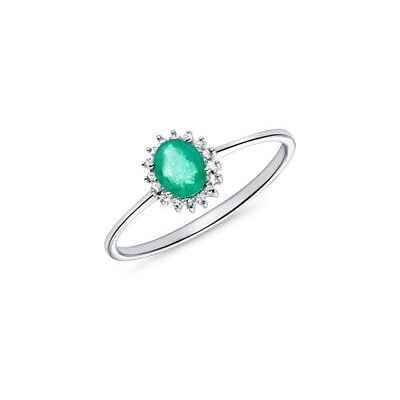 Unique Smaragdring aus 585er Weißgold mit Diamanten Unique Smaragdring aus 585er Weißgold mit Diamanten