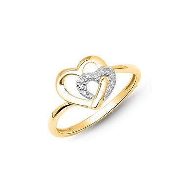 Unique Herz-Ring 585er Gelbgold 4 Diamanten 0,0208 ct. Unique Herz-Ring 585er Gelbgold 4 Diamanten 0,0208 ct.