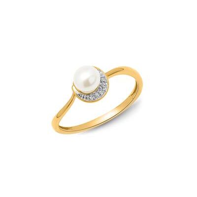 Unique 585er Gelbgold-Ring Perle 3 Diamanten 0,014 ct. Unique 585er Gelbgold-Ring Perle 3 Diamanten 0,014 ct.