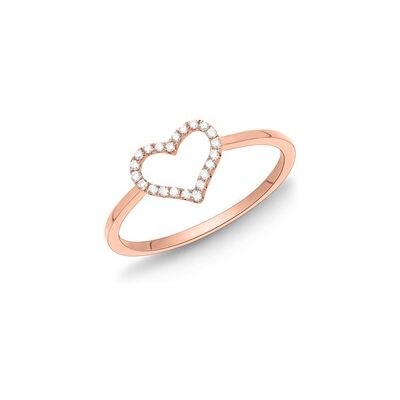 Brilladia Ring 750er Rotgold Herz 22 Diamanten 0,11 ct. Brilladia Ring 750er Rotgold Herz 22 Diamanten 0,11 ct.