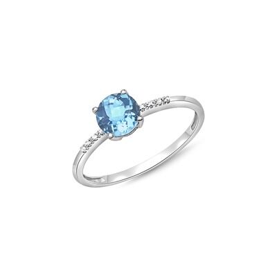 Unique Blautopas Ring 585er Weißgold 8 Diamanten Unique Blautopas Ring 585er Weißgold 8 Diamanten