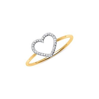 Unique Herzring für Damen aus 14-karätigem Gold mit Brillanten Unique Herzring für Damen aus 14-karätigem Gold mit Brillanten