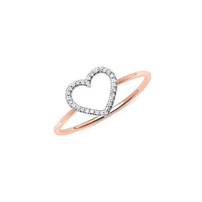 Unique Damenring Herz aus 585er Roségold mit Diamanten Unique Damenring Herz aus 585er Roségold mit Diamanten