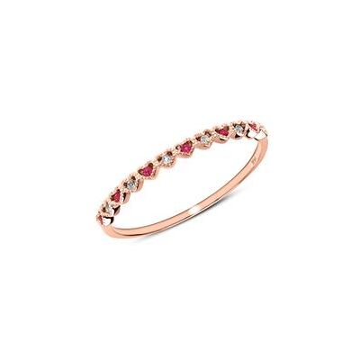 Unique Ring Herzen aus 14K Roségold mit Rubin und Weißtopas Unique Ring Herzen aus 14K Roségold mit Rubin und Weißtopas