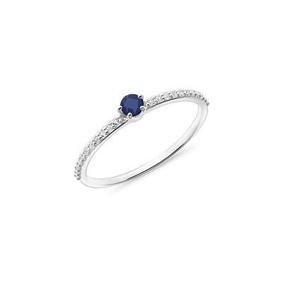 Unique Saphirring aus 585er Weißgold mit Weißtopasen Unique Saphirring aus 585er Weißgold mit Weißtopasen
