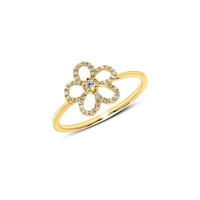 Unique 14K Goldring Blüte mit Diamanten Unique 14K Goldring Blüte mit Diamanten