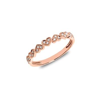 Unique Ring Herzen aus 585er Roségold mit Diamanten Unique Ring Herzen aus 585er Roségold mit Diamanten