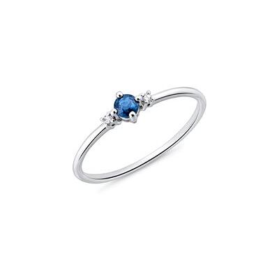 Unique Damen Ring aus 14K Weißgold mit Saphir und Diamanten Unique Damen Ring aus 14K Weißgold mit Saphir und Diamanten