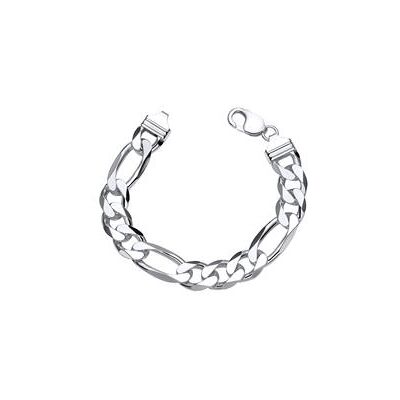 Unique 925 Silberarmband: Figaroarmband Silber 13mm Unique 925 Silberarmband: Figaroarmband Silber 13mm