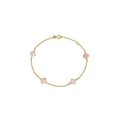 Unique 585er Goldarmband für Damen mit Blüten aus Perlmutt Unique 585er Goldarmband für Damen mit Blüten aus Perlmutt