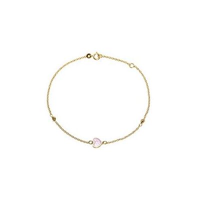 Unique Damenarmband Herz aus 14-karätigem Gold, Perlmutt Unique Damenarmband Herz aus 14-karätigem Gold, Perlmutt