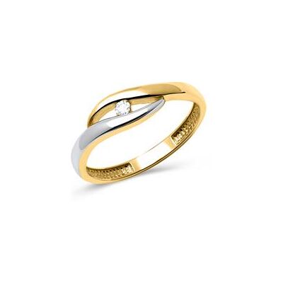 Unique Goldring in 333er Gelb- Weißgold mit Zirkonia Unique Goldring in 333er Gelb- Weißgold mit Zirkonia