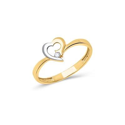 Unique 333er Goldring: Gelb- Weißgold mit Zirkonia Unique 333er Goldring: Gelb- Weißgold mit Zirkonia