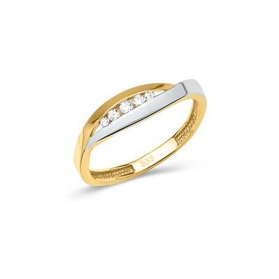 Unique Gelb- & Weißgoldring mit Zirkoniasteinen Unique Gelb- & Weißgoldring mit Zirkoniasteinen