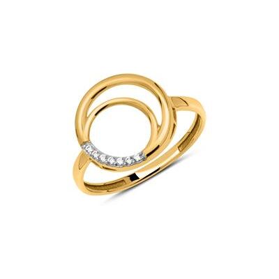 Unique 333er Goldring Kreise mit weißen Zirkonia Unique 333er Goldring Kreise mit weißen Zirkonia