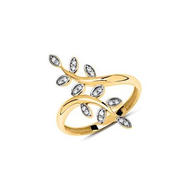 Unique 333er Goldring Blätterranken aus 8K Gold mit Zirkonia Unique 333er Goldring Blätterranken aus 8K Gold mit Zirkonia