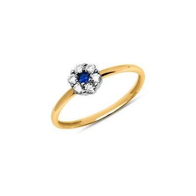 Unique 333er Goldring mit Zirkonia in Blau und Weiß Unique 333er Goldring mit Zirkonia in Blau und Weiß