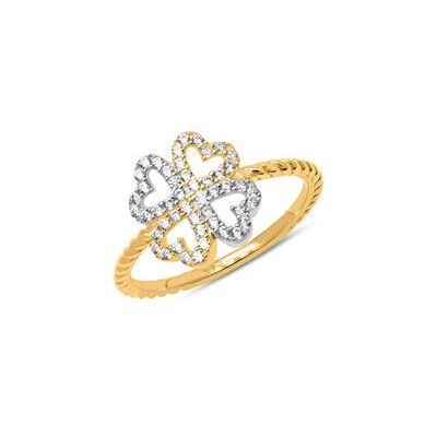 Unique 333er Goldring vierblättriges Kleeblatt mit Zirkonia Unique 333er Goldring vierblättriges Kleeblatt mit Zirkonia