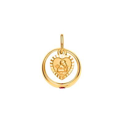 Unique Taufring 333er Gold mit Rubin Engelsanhänger Unique Taufring 333er Gold mit Rubin Engelsanhänger