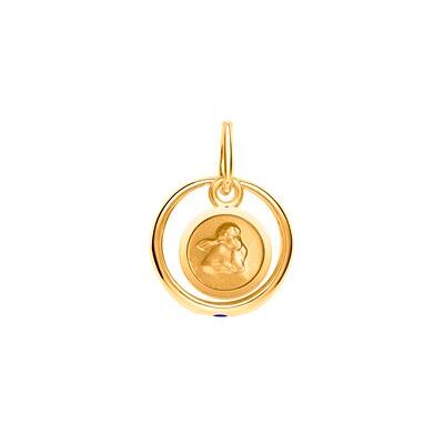 Unique Taufring 333er Gold mit Saphir Engelsanhänger Unique Taufring 333er Gold mit Saphir Engelsanhänger